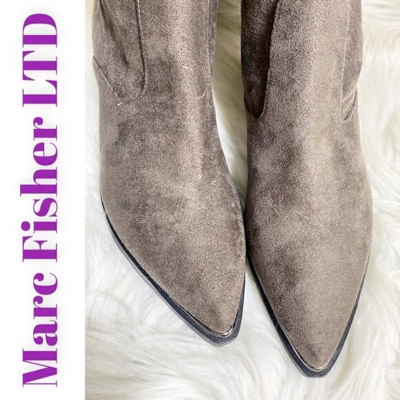 MARC FISHER LTD Yuna Gray Over-The-Knee Microsuede Boot, Size 6 - Picture 7 of 12